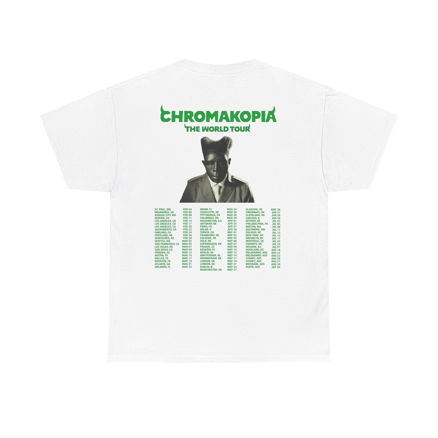 TYLER THE CREATOR MERCH - CHROMAKOPIA WHITE TOUR TEE